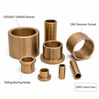 Casquillo de bronce personalizado torneado por CNC C93200 SAE841Graphite, rodamiento deslizante autolubricante, fabricado por OEM para torno y electroerosión por hilo