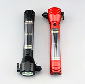 Đa Chức Năng Khẩn Cấp Báo Cháy An Toàn Búa LED Đèn Pin Năng Lượng Mặt Trời Sạc Lóa Lĩnh vực Torch Chức Năng Tự Cứu Hộ - Product Image 1