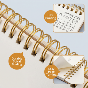 Calendriers promotionnels de bureau <span class=keywords><strong>365</strong></span> <span class=keywords><strong>jours</strong></span> 2026 en papier kraft laminé, découpés sur mesure, impression personnalisée, vente en gros Chine - Product Image 4