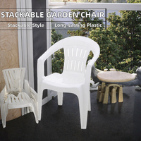 Chaise en plastique blanche empilable moderne pour jardin de villa extérieure de style chinois