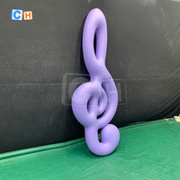 Décoration de symbole de musique gonflable Décoration de musique de modèle de symbole gonflable violet