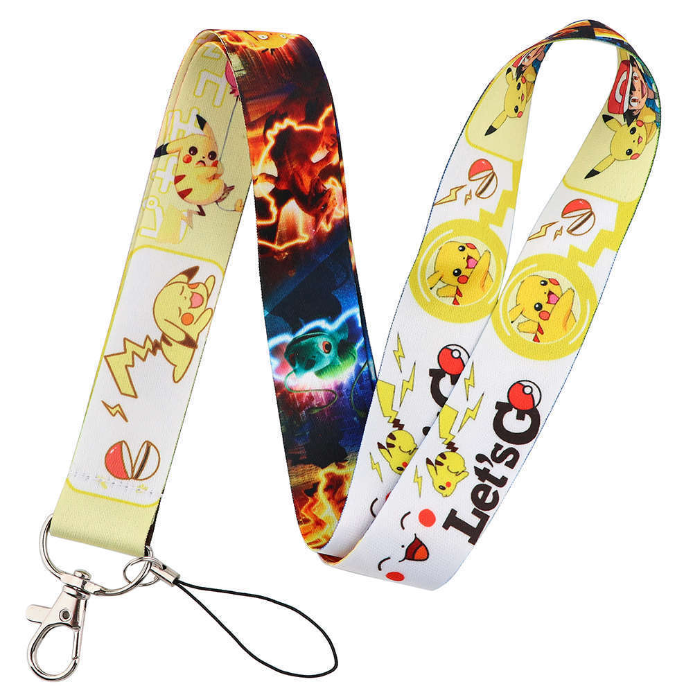 Newest Lovely Cartoon Pokemoned Lanyard ID Card Case Cover Accessories Phone Neck Lanyards Custom Wholesale Promotional Gifts Image 5