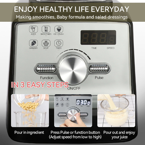 Appareil de cuisine, mixeur de comptoir 2,0 L, pour écraser la glace, les légumes, les fruits, les jus, les soupes, les smoothies - Product Image 5