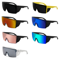 Lmamba 3523 Custom Luxury Brand Designer ANSI Z87.1 Gafas de Sol de seguridad Venta al por mayor Oversized Shield Mirror Gafas de sol Hombres Mujeres