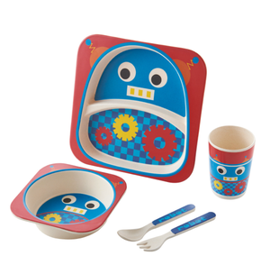Biodegradable Children Tableware Baby Feeding Plate Bamboo Fiber Kids Dinner Set - Product Image 6