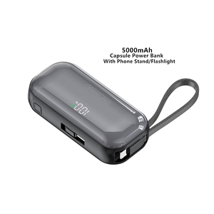 Promotional Exquisite Gift High Capacity Mini Power Banks 5000mah PD 22.5W Fast Charging Cables Phone Holder Bracket LED Display