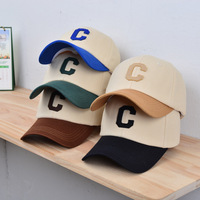 Gorra de Béisbol para Hombre y Mujer, Gorra de Moda con Parche de Letra C, Gorras con Visera para el Sol de Verano, Diseño de Bloques de Color para Uso Casual
