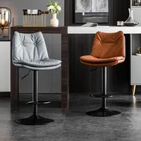 Chaise de bar moderne en cuir et métal, légère, durable, écologique, avec pieds en fer, pour usage commercial extérieur, maison, bureau, hôtels