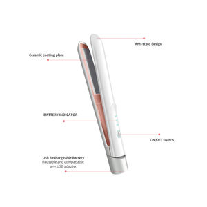 Chargeur USB professionnel <span class=keywords><strong>sans</strong></span> <span class=keywords><strong>fil</strong></span> fer à lisser Curl pour femmes hommes Portable titane plaque LED affichage USB câble de charge - Product Image 3