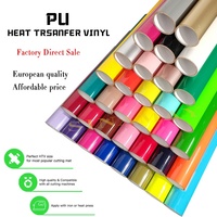 Shunaimei PU film de transfert facile mauvaise herbe PU coloré transfert de chaleur vinyle rouleau PU flex bricolage créer logo et motif pour t-shirt