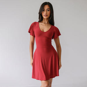 Re Mcgreen Star nuovo arrivo abito Casual in tinta unita vestito da donna <span class=keywords><strong>abbigliamento</strong></span> donna - Product Image 3