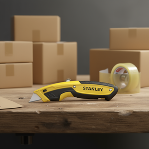 Couteau à lame rétractable Stanley Premium 18 mm, couteau utilitaire pour couper le carton, les emballages et les matériaux de conditionnement - Product Image 3