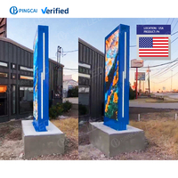 America Outdoor 7.8x3ft 960x2400mm Floor-standing Fixe Outdoor Roadside Led Advertising Screen Waterproof Led Video Wall Screen