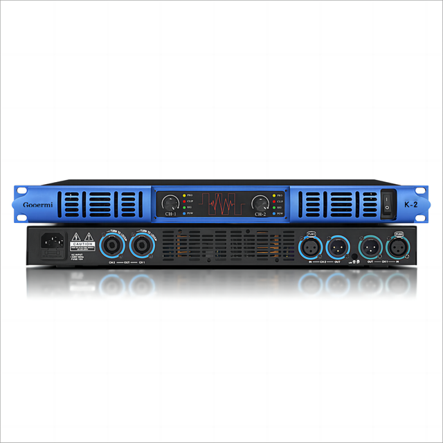 K200 High Quality 2 Channel Audio Power Amplifier Digital Amplifier 1U Rack Space for Conference Installations