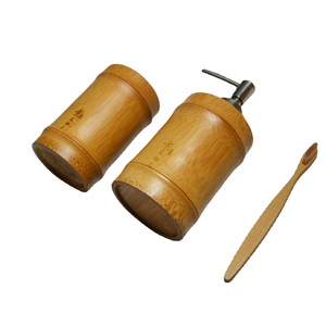 Bamboo Bathroom Set <b>Toothbrush</b> <b>Holder</b> Soap Dispenser Eco Friendly Household Daily Necessities - Product Image 5