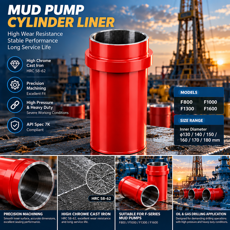 Oilfield Drilling Pump Cylinder Liner Bimetal Fluid End Spare Parts ...