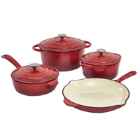 Ensemble de casseroles en fonte émaillée, antiadhésives, design minimaliste, 4 pièces, écologiques, compatibles four