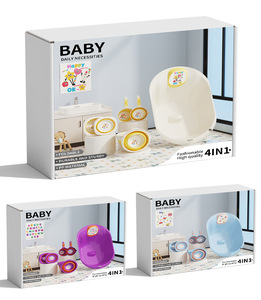 Juego de <span class=keywords><strong>Bañera</strong></span> Plegable para Bebé con Soporte, Juego de Juguetes de Baño de Plástico de Alta Calidad con Cuchara para Agua, <span class=keywords><strong>Lavabo</strong></span> y Cubo - Product Image 3