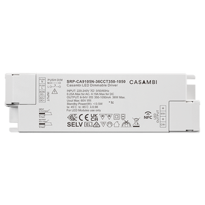 Driver LED Casambi 36W blanc réglable NFC avec configuration par application, gradation par <span class=keywords><strong>amplitude</strong></span>/CRR, gradation profonde, contrôle par application, driver Bluetooth - Product Image 1