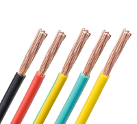 Cable de Cobre Flexible de Alta Conductividad, 300/500V, Revestimiento de PVC con Código de Color, Cable Eléctrico Multifilar para Construcción y Equipos