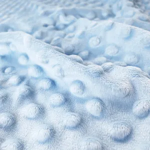Fábrica 100% poliéster teñido liso Minky Dot tela de terciopelo súper suave para chico manta ropa juguete textil para el hogar
