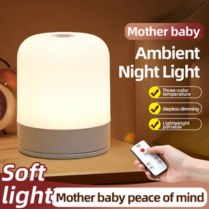 Lámpara Nocturna LED, Luz Cálida para Dormitorio, Control Remoto y Táctil, Funciona con Batería, Alto CRI 90, Lámpara Confortable - Product Image 2