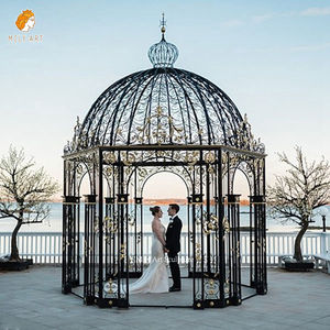Pavillon en fer blanc antique Cadre en métal <span class=keywords><strong>Arche</strong></span> de mariage Gazebo de jardin rond à vendre - Product Image 4