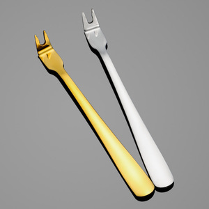 Tenedor para carne de barbacoa de acero inoxidable 304, color oro natural y oro rosa, duradero, para servir al aire libre, para pícnic, tenedor comunitario - Product Image 3