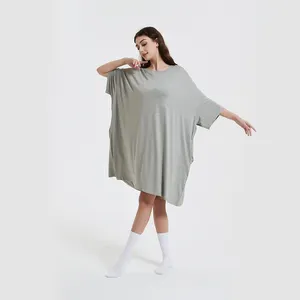 Camisa de dormir de bambú para mujer, ropa de dormir de gran tamaño, camisones de gran tamaño, bonito, personalizado