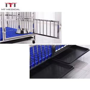 Pieghevole in acciaio inox cane gabbia Vet attrezzature animale gabbia in alluminio per cane - Product Image 4