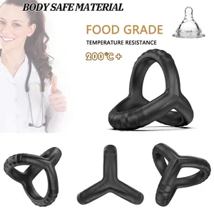Hot Selling Triple Cock <span class=keywords><strong>Ring</strong></span> Cock Ringe für Paare spielen Verzögerung Ejakulation Männer Sexspielzeug Penis Cock <span class=keywords><strong>Ring</strong></span> - Product Image 6