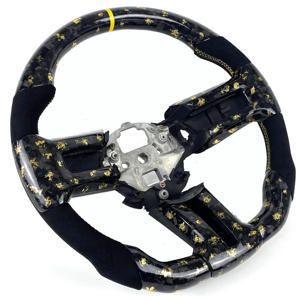 Volante Deportivo Personalizado Kryvex para <span class=keywords><strong>Mustang</strong></span> 2010-2014, en Cuero, con 3 Radios, de Fibra de Carbono y Aleación - Product Image 3