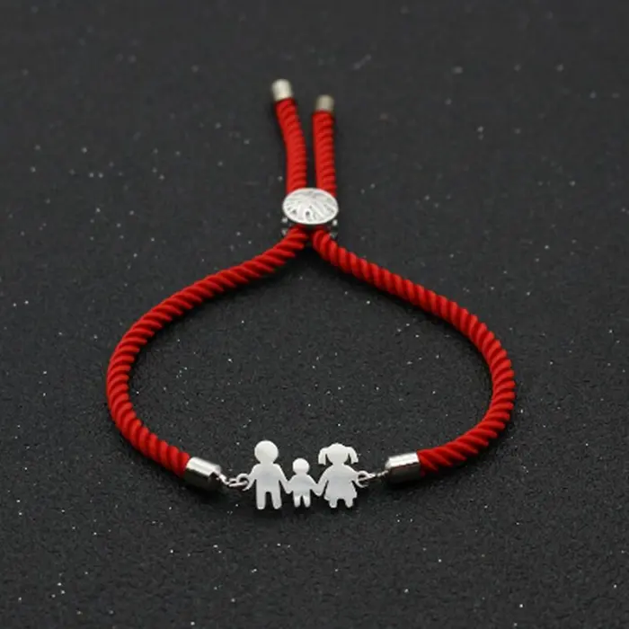 Thời Trang Quyến Rũ Thép Không Gỉ Hạnh Phúc Gia Đình Tình Yêu Cha Mẹ Anh Trai Mặt Dây Chuyền Twist Rope Chain Bracelet