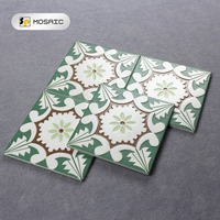 Carreaux de sol en porcelaine, 200x200mm, carreaux en céramique, motif de fleurs vertes, décoration de sol