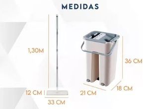 Ensemble serpillière et seau de nettoyage de la poussière avec système d'auto-éparation des eaux usées, tête rotative à 360° pour un nettoyage facile des sols - Product Image 2