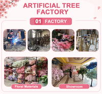 Pohon Sakura Buatan LEDA Custom 3-12M Besar Warna Putih Pink, Pohon Bunga Sakura Jepang Buatan Untuk Dekorasi Hotel Restoran