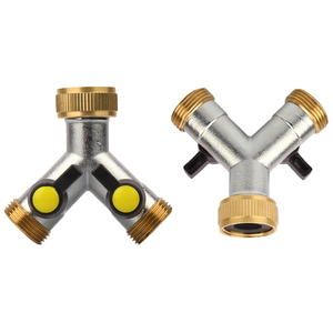 YOD <span class=keywords><strong>Raccord</strong></span> rapide en <span class=keywords><strong>laiton</strong></span> 2 voies en Y pour jardin, double sortie, pour irrigation, <span class=keywords><strong>arrosage</strong></span>, couplage de tuyaux, plomberie extérieure, répartiteur de tuyau - Product Image 1
