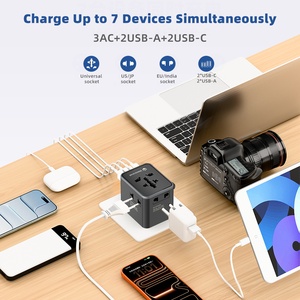 Wontravel Manufacturer 25W Global Travel Adaptor 3AC Sockets All in One Universal Travel <b>Adapter</b> - Product Image 3