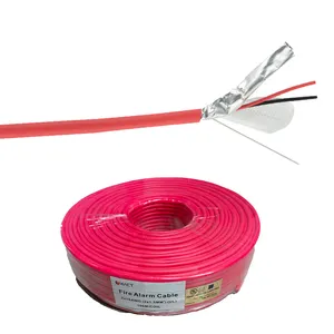 ExactCables Red 18AWG Fire Rated Cable 2/C Solid FPLR 100% Copper Unshielded Fire Alarm Cable