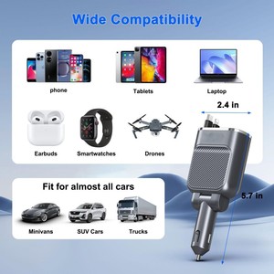 CE FCC ROHS 12V 24V 4 puertos USB 84W PD coche camión estación de carga rápida Cables retráctiles cargador de teléfono para <span class=keywords><strong>iPhone</strong></span> tipo C salida - Product Image 6