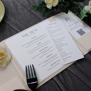 Ensemble de menus de <span class=keywords><strong>mariage</strong></span> personnalisés haut de gamme en velours avec section bar et carte de remerciement pour une célébration de <span class=keywords><strong>mariage</strong></span> élégante – <span class=keywords><strong>Papeterie</strong></span> - Product Image 5