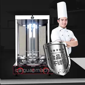 Shawarma Grill Professionnel Électrique-Shawarma Machine Électrique Vertical Kebab Grill Gyro Rôtissoire Four avec 2 Tubes Chauffants