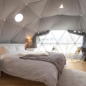 Tenda da Campeggio Familiare per Esterni 4-6 Persone, Tenda Geodetica a Cupola da 8m, <span class=keywords><strong>Glamping</strong></span> di Lusso con Bagno - Product Image 3