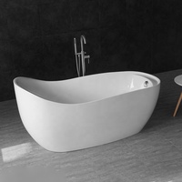 Baignoire autoportante en acrylique à surface solide, nouvelle conception, homologuée CE, pour adultes, baignoire profonde pour une immersion profonde