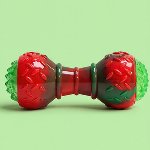 Giocattolo per cani dai colori natalizi-Stick da masticare a forma di bilanciere a forma di palla elastica giocattolo interattivo per animali domestici - Product Image 6