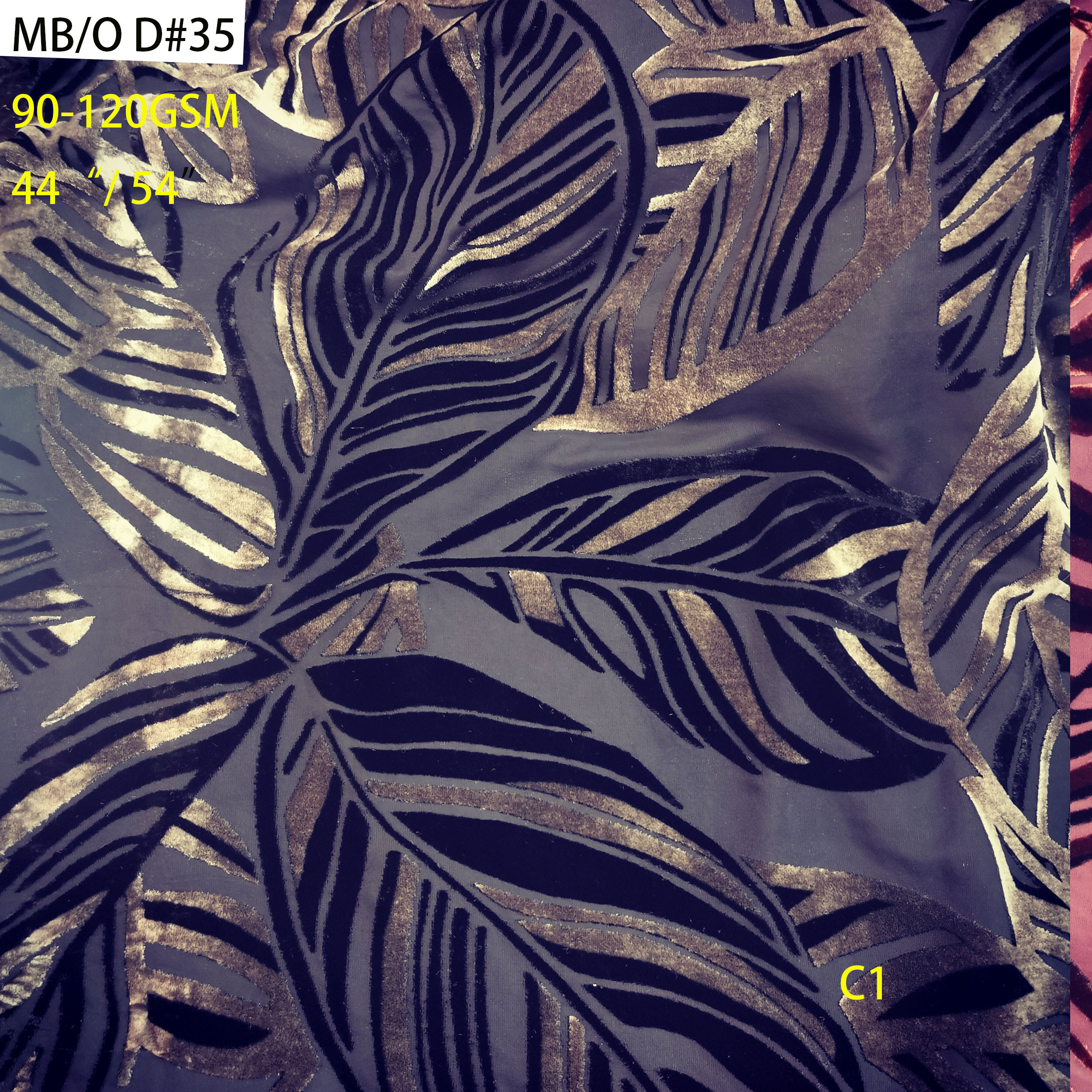 New Arrival European American Style 82% Rayon 18% Nylon Burn Out Paper Print Velvet Fabric 90-120gsm