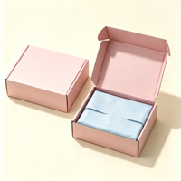 Boîte d'expédition postale pliante en carton ondulé rose personnalisée avec logo pour produits cosmétiques