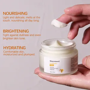Crema de noche blanqueadora reafirmante de la piel de etiqueta privada para eliminar líneas finas arrugas crema facial antienvejecimiento de cúrcuma