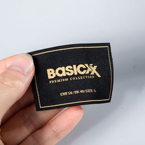 Etiquetas colgantes tejidas coloridas con logotipo de marca negro de diseño personalizado, tarjetas de precio para ropa y prendas al por mayor - Product Image 2