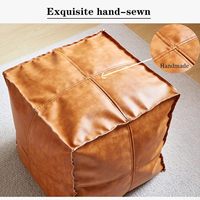 Housse de pouf en similicuir PU, type oreiller de voyage, sans rembourrage, pour pouf ou fauteuil paresseux